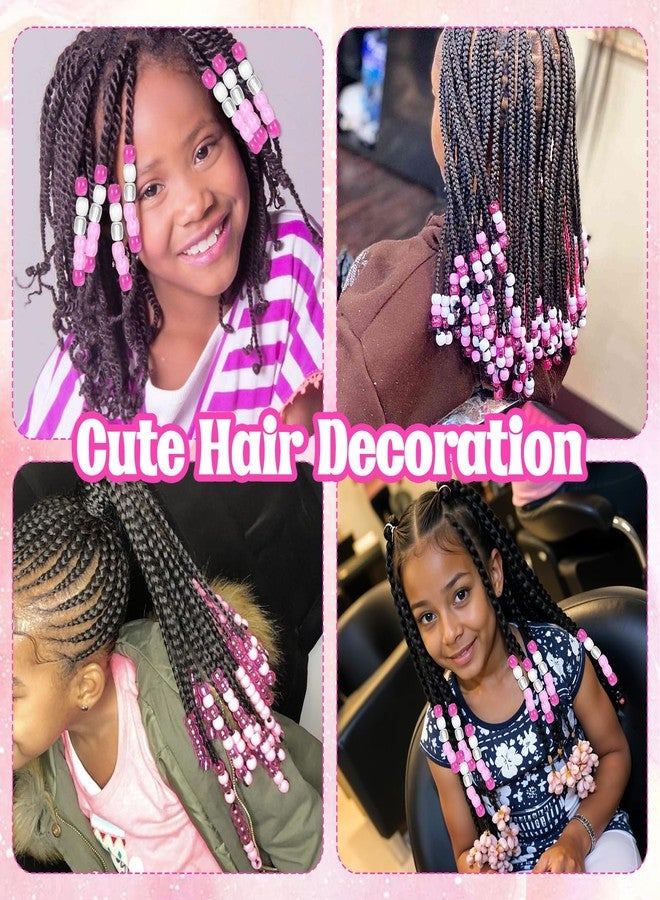 Ymapinc مجموعة خرز دريدلوك من Ymapinc، 60 قطعة، خرز بوني وردي للشعر المضفر، إكسسوارات رائعة للرجال والنساء (شفاف + أبيض + وردي + وردي فاتح) - Image 4